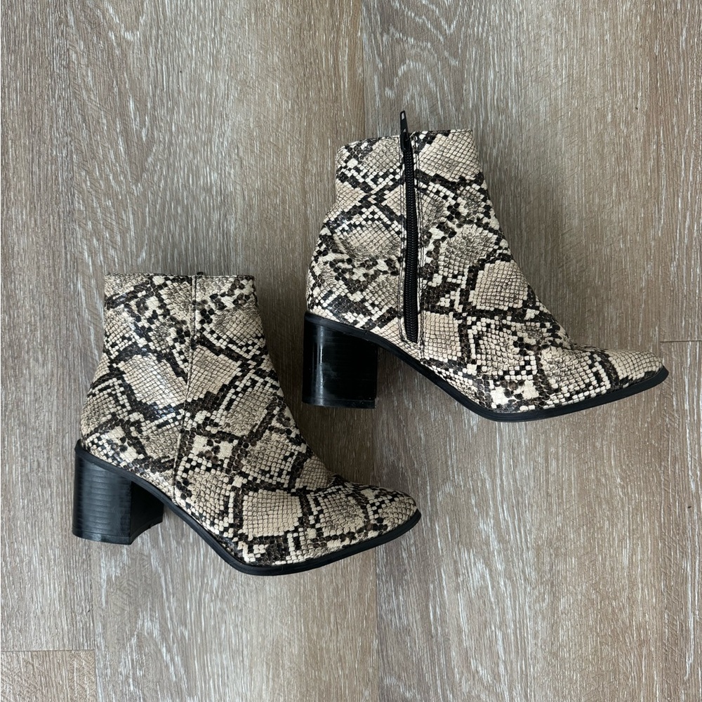 Snakeskin Ankle Boots Size 8